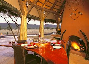 The restaurant at the Okonjima Bush Suite, Central Highlands The restaurant at the Okonjima Bush Suite, Central Highlands