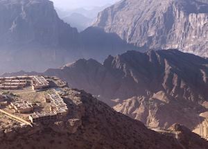 Aerial view of Anantara Al Jabal Al Akhdar Resort, Jebel Akhdar