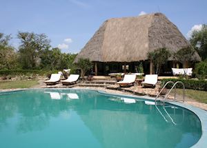 Swimming pool at Semliki Safari Lodge
