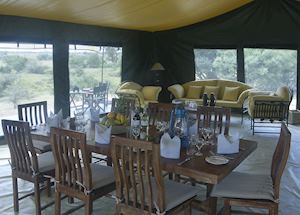 Dining tent at Porini Rhino Camp Dining tent at Porini Rhino Camp