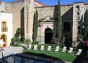 Swimming pool & Chapel, Quinta Real, Oaxaca