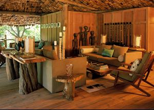 The lounge at Lake Manyara Tree Lodge