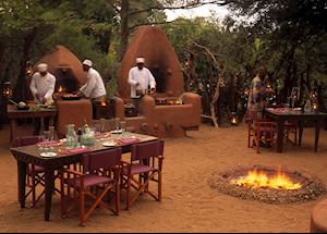 Dinner at the Grumeti River Camp