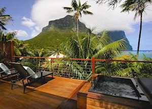 Lidgbird suite deck, Capella Lodge, Lord Howe Island