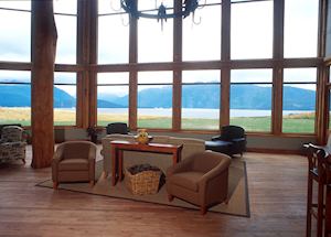 View from the sitting room at Fiordland Lodge, Te Anau