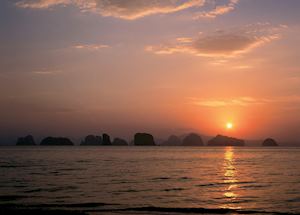View from the beach at the Six Senses Hideaway at Yao Noi, Koh Yao