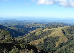 Scenic view driving from Monteverde National Park