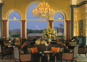 View of the Taj Mahal from the lounge at Amarvilas, Agra