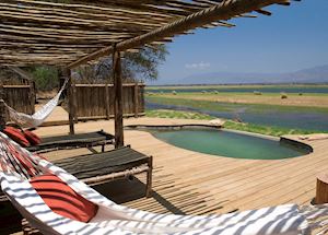 The pool at Rukomechi Camp
