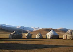 Traditional Yurt on the South Shore, Song Kol Lake