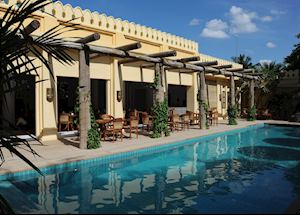Swimming pool at Areindmar Hotel, Bagan, Burma (Myanmar)