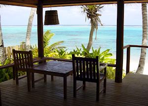 View from the beachfront bungalows, Rarotonga Beach Bungalows, Rarotonga