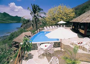 The pool at Keikahanui Pearl Lodge, Nuku Hiva