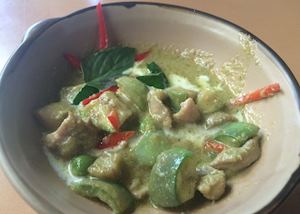 Delicious green curry made by Audley staff at the 'A Lot of Thai' cooking class
