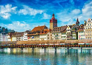 Chapel Bridge across the Reuss River, Lucerne