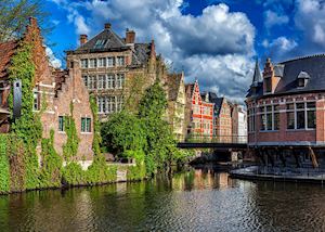 Ivy lined houses of Ghent, Belgium