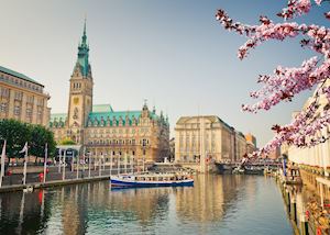 Hamburg town hall and canal
