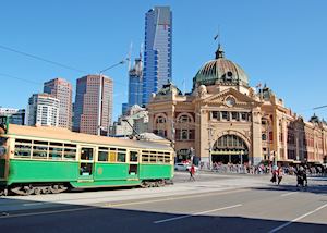 Tram at Flinders Street Station, Melbourne