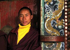 A local monk in Trashigang, Bhutan