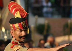 A soldier from the Indian Border Security Force at Wagah, Amritsar