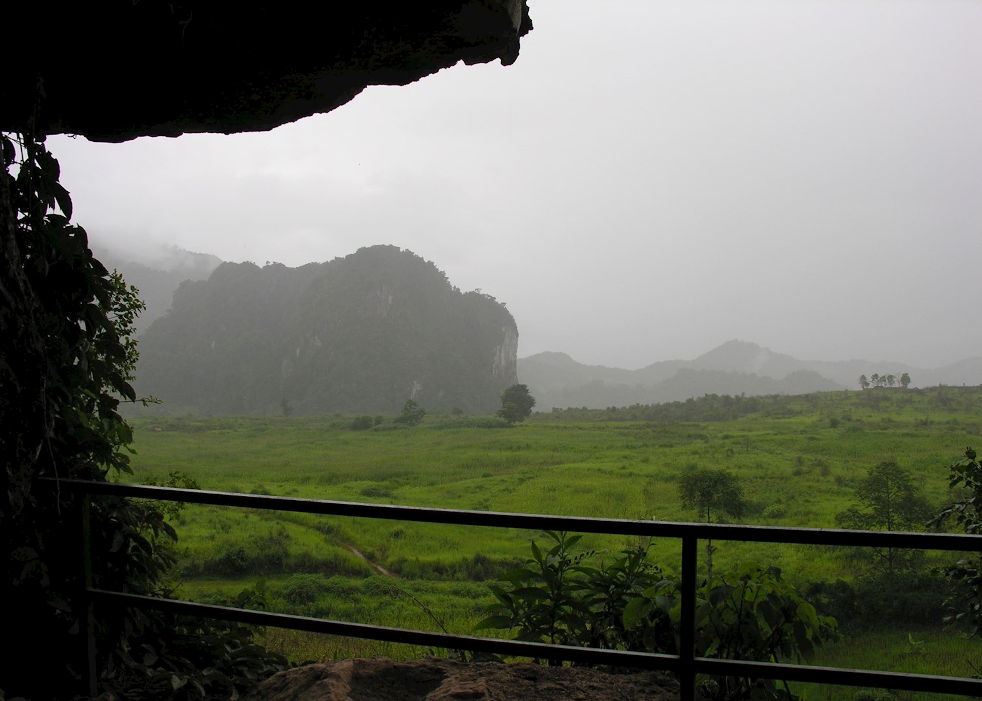 View from gun placement cave, Vieng Xai View from gun placement cave, Vieng Xai