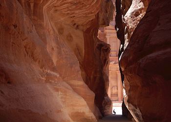 Siq trail leading to the Treasury, Petra, Jordan