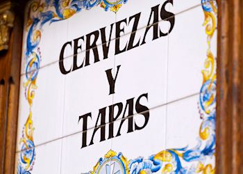 Tiled tapas sign, Spain
