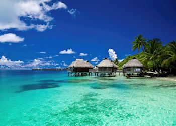 Over-water bungalows in Bora Bora