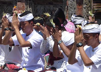 Blessing at Tirta Empul, Ubud