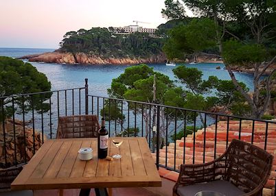 View from terrace at Hotel Aigua Blava, Costa Brava