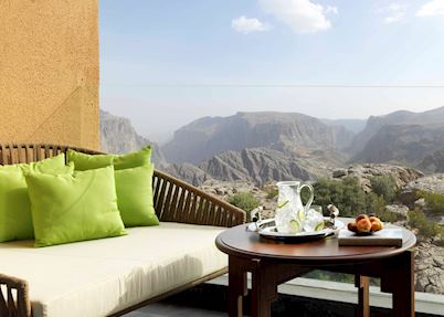 Premier canyon view room balcony, Anantara Al Jabal Al Akhdar Resort, Jebel Akhdar