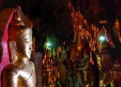 Over 8,000 Buddha statues cover every nook and cranny in the Pindaya Caves