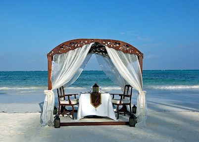 Beach dining at The Palms, Zanzibar Island