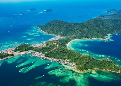 Aerial view of Gaya Island