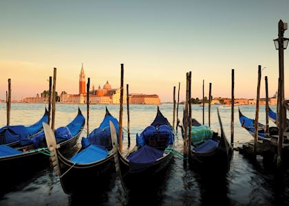 Gondolas at Sunset, Venice
