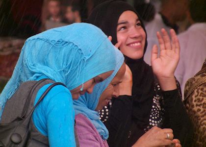 A joke in the square, Marrakech, Morocco