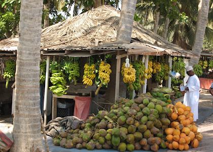 Banana and coconut stall, Salalah