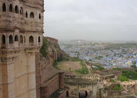 The blue city of Jodhpur as seen from Mehrangarh Fort The blue city of Jodhpur as seen from Mehrangarh Fort
