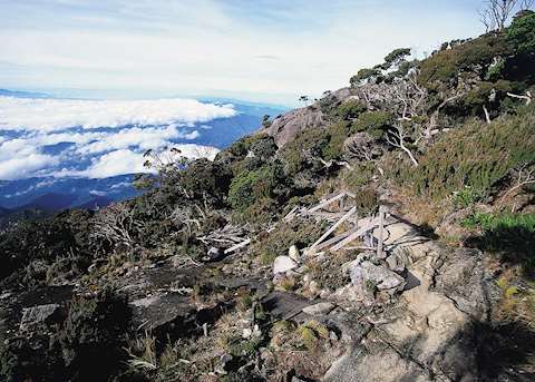 View to the valleys whilst climbing Mount Kinabalu, Kinabalu National Park, Sabah View to the valleys whilst climbing Mount Kinabalu, Kinabalu National Park, Sabah