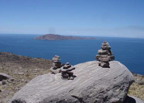 View of Taquile Island from Llachon View of Taquile Island from Llachon