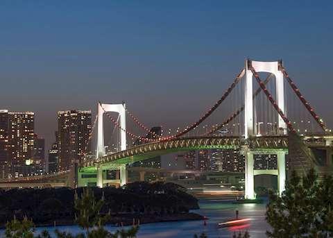 Rainbow Bridge at night, Tokyo Rainbow Bridge at night, Tokyo