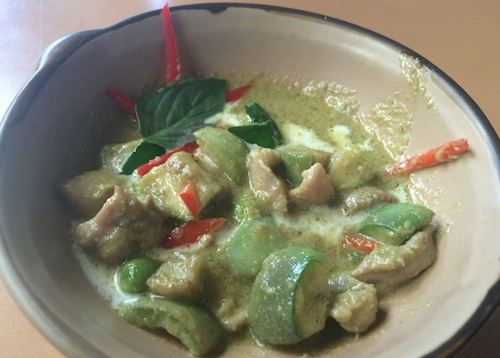 Delicious green curry made by Audley staff at the 'A Lot of Thai' cooking class