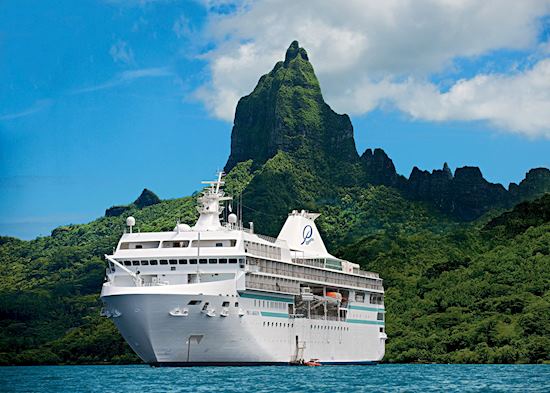 Paul Gauguin Cruise Ship at Bora Bora, Tahiti