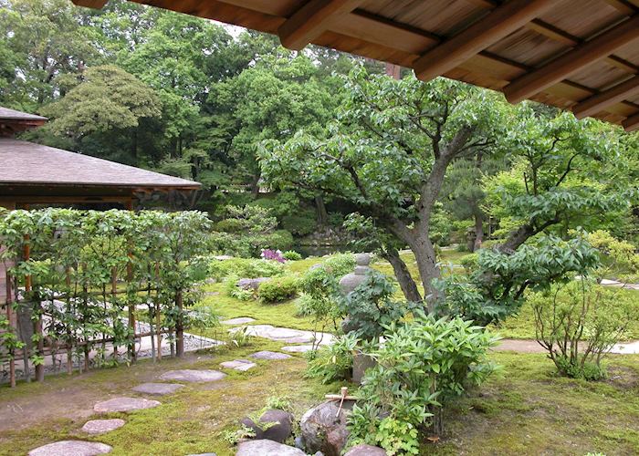 View from tea room, Kenrokuen garden View from tea room, Kenrokuen garden