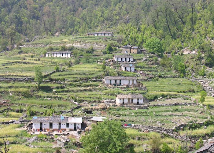 Village houses on the walk up to Leti