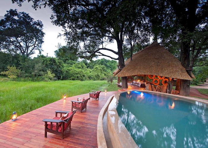Pool and deck, Nkwali Safari Camp, South Luangwa National Park