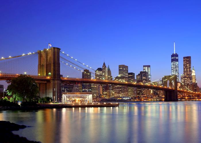 Brooklyn Bridge sunset New York Manhattan
