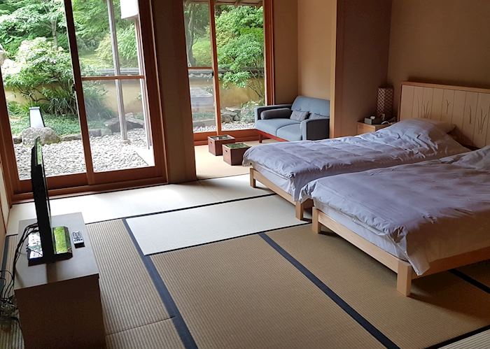 D type Twin room bedroom at Gora Kadan, Hakone