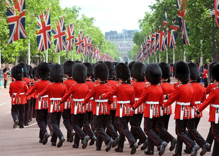 The Queen's Guard marching, London