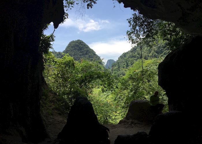 Lunch spot inside of Hung Ton Cave